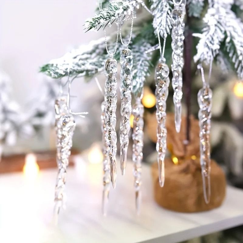 Icicle Ornament Set: Elegant Sparkle for Your Holiday Tree
