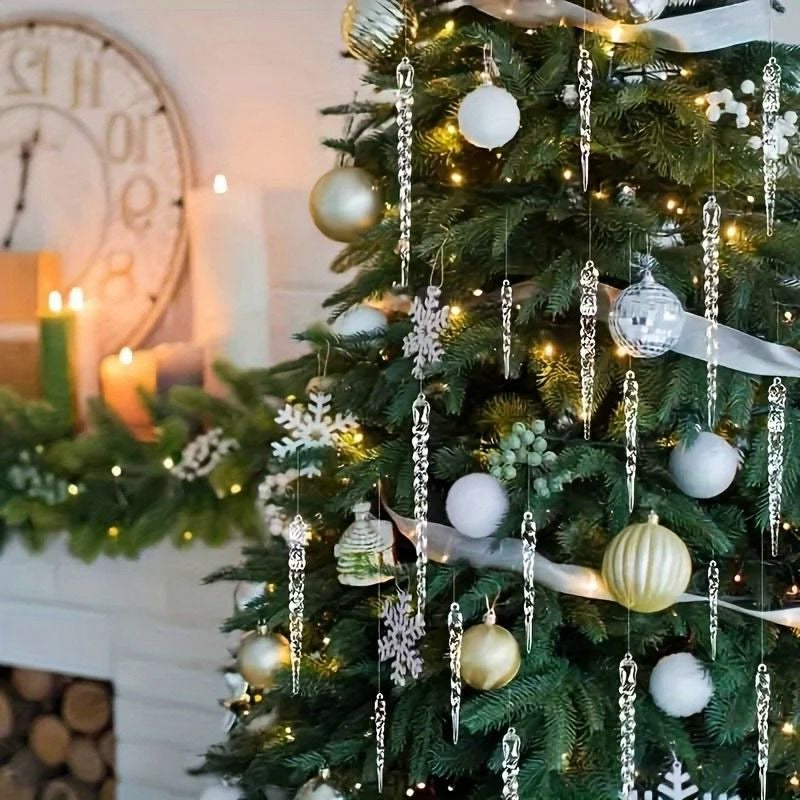 Icicle Ornament Set: Elegant Sparkle for Your Holiday Tree