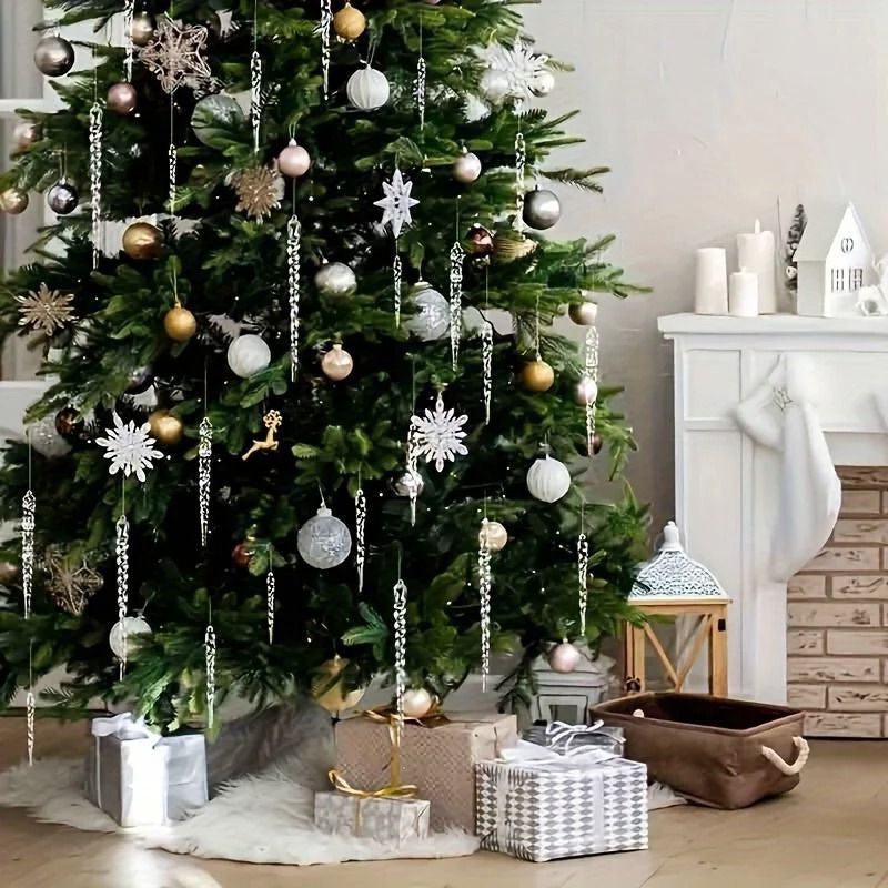 Icicle Ornament Set: Elegant Sparkle for Your Holiday Tree