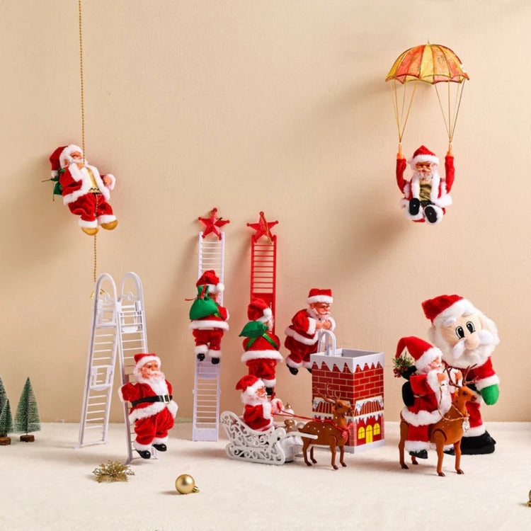 Climbing Santa Display Toy: Playful Motion for Holiday Decor