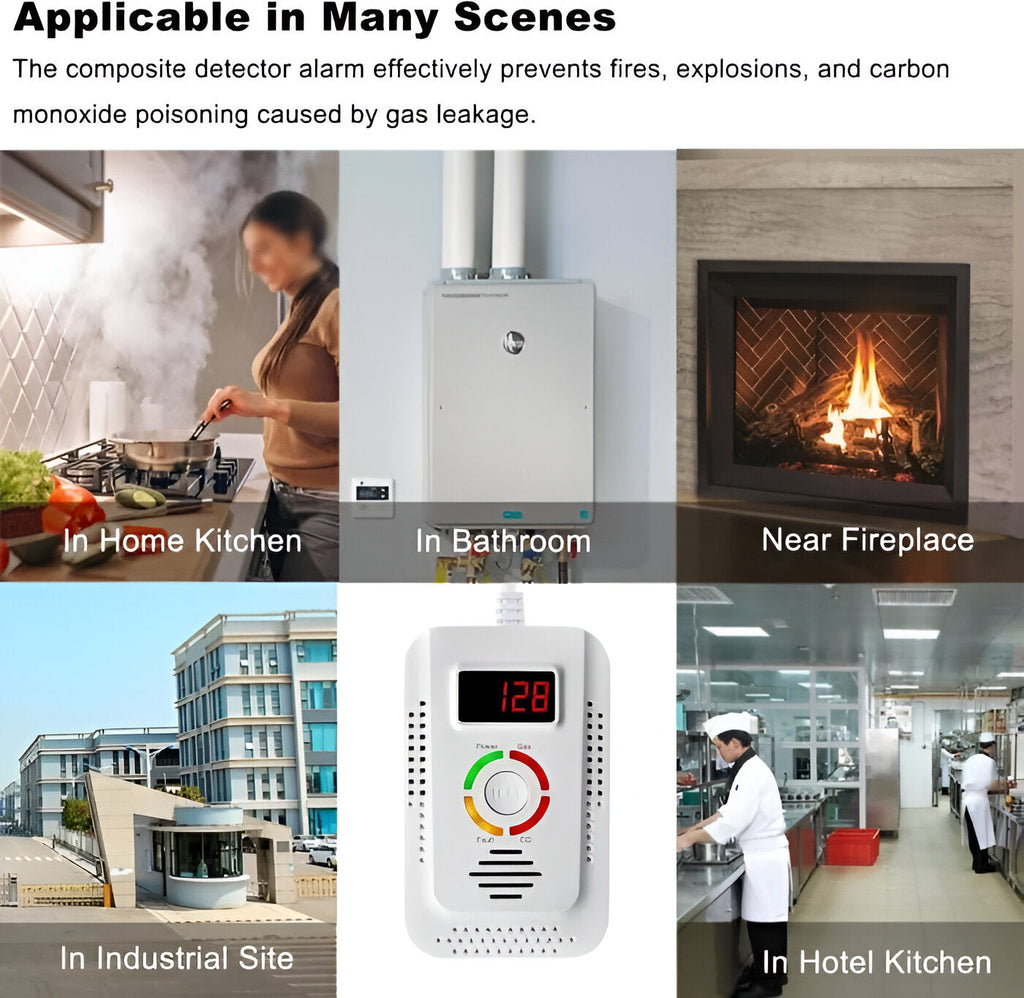 Plug-In Gas & CO Detector: Continuous Home Safety Monitoring