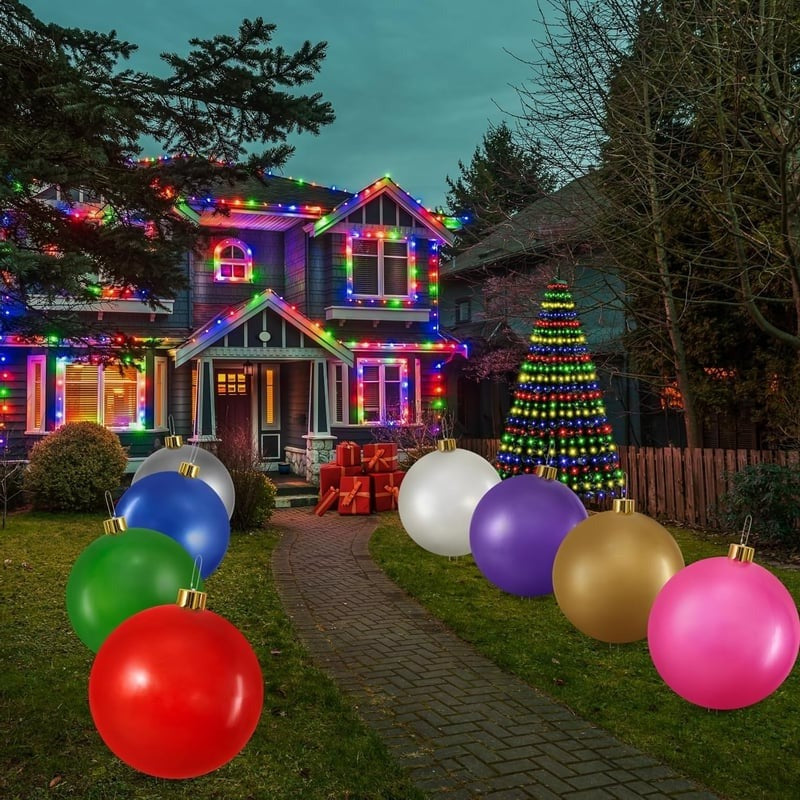 Inflatable Holiday Ball Decoration: Bold Outdoor Cheer