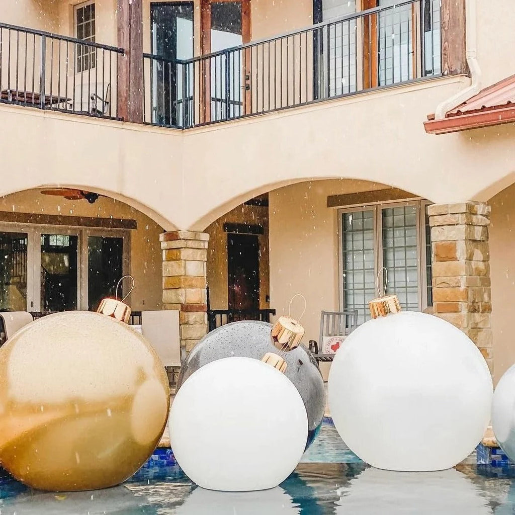 Inflatable Holiday Ball Decoration: Bold Outdoor Cheer