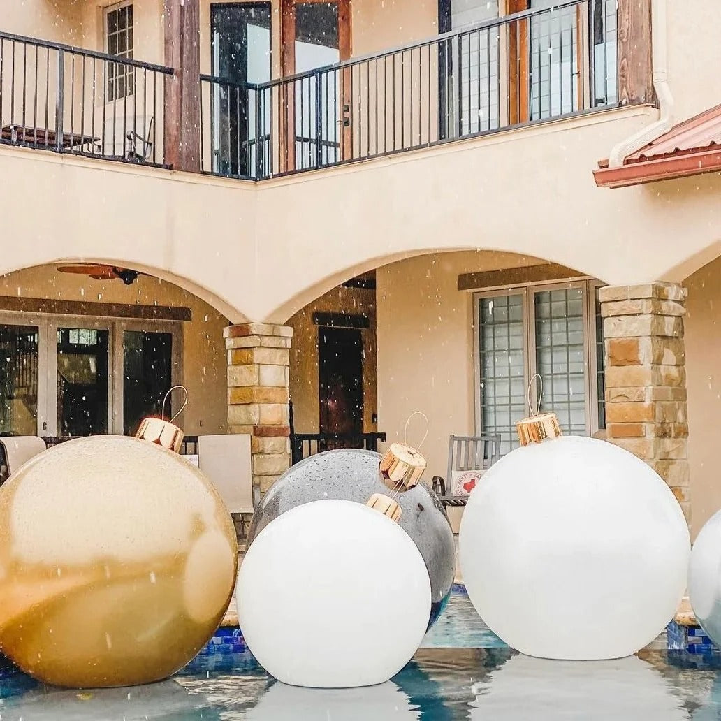 Inflatable Holiday Ball Decoration: Bold Outdoor Cheer