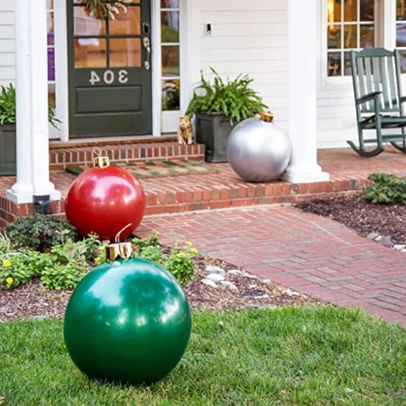 Inflatable Holiday Ball Decoration: Bold Outdoor Cheer