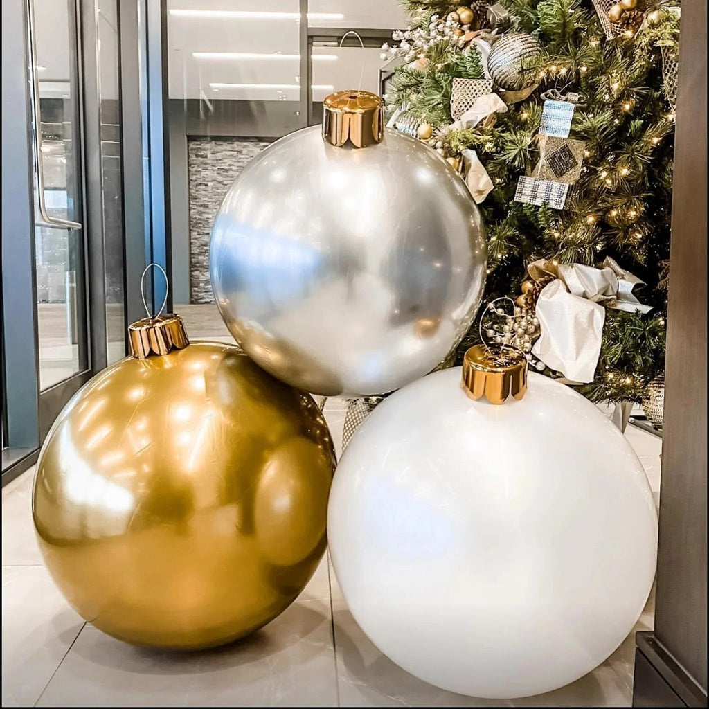 Inflatable Holiday Ball Decoration: Bold Outdoor Cheer
