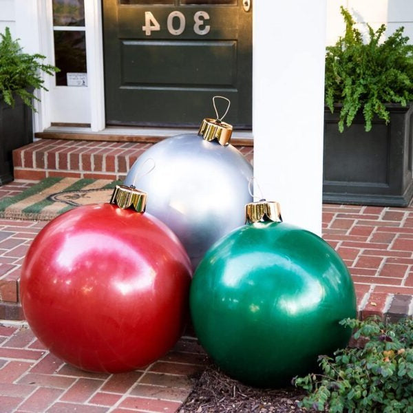 Inflatable Holiday Ball Decoration: Bold Outdoor Cheer