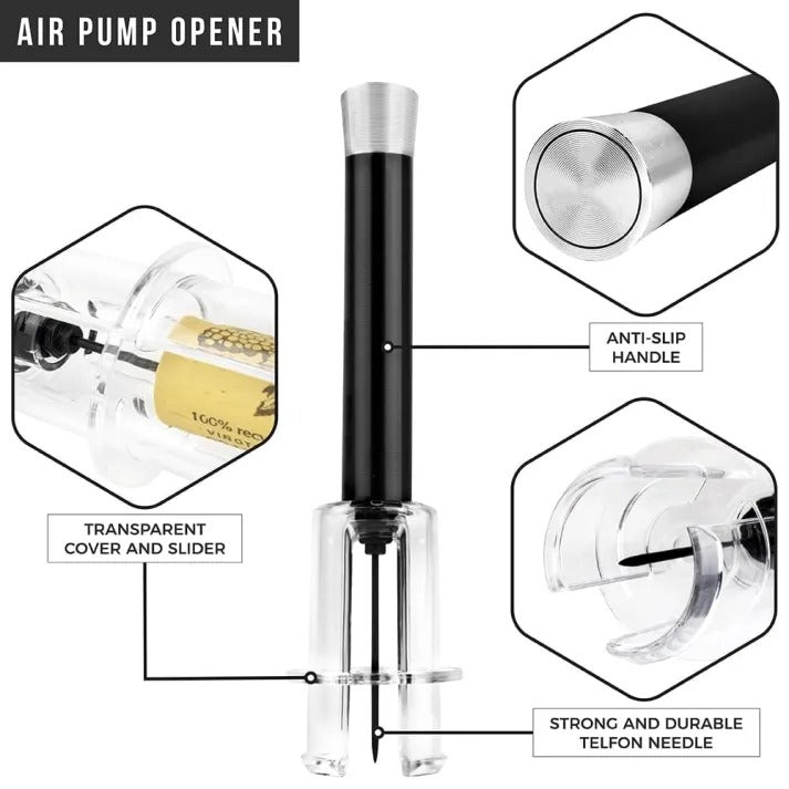 Air-Assist Wine Opening Set: Effortless Cork Removal