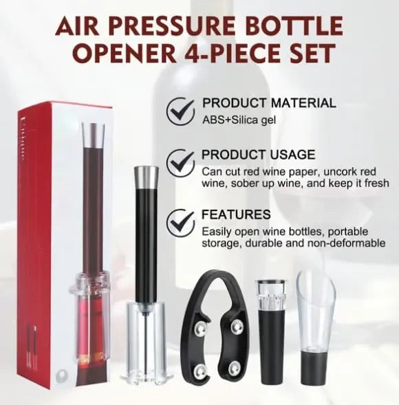 Air-Assist Wine Opening Set: Effortless Cork Removal