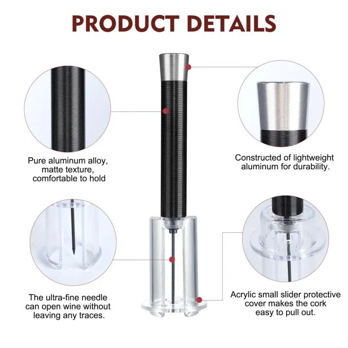 Air-Assist Wine Opening Set: Effortless Cork Removal