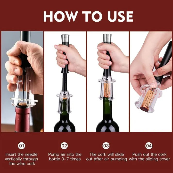 Air-Assist Wine Opening Set: Effortless Cork Removal