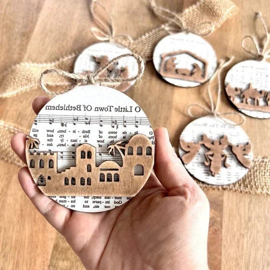 Nativity Music Sheet Ornament Collection: Festive Tree Decor