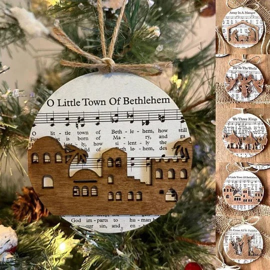Nativity Music Sheet Ornament Collection: Festive Tree Decor