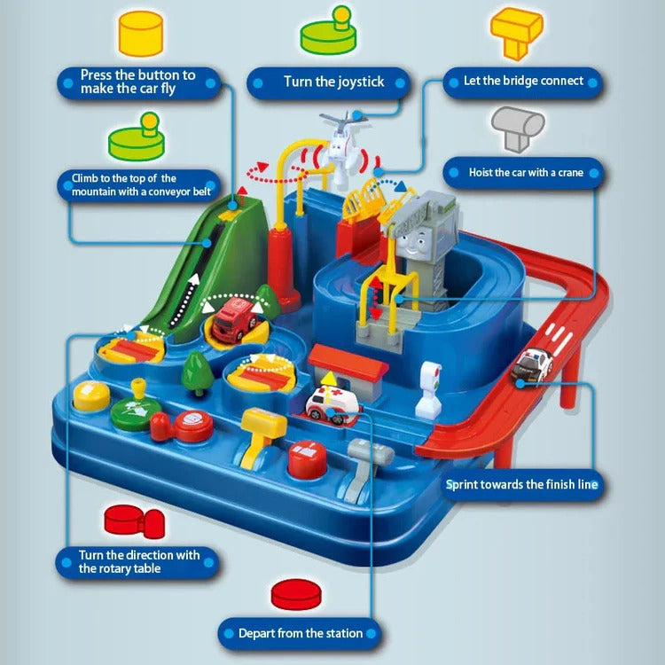Children's Mechanical Vehicle Track Game: Structured Indoor Play