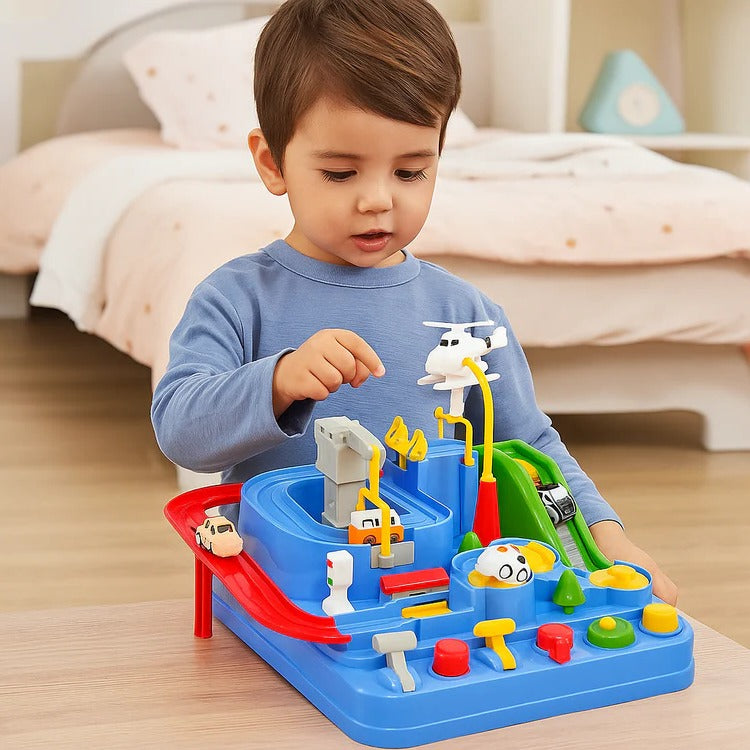 Children's Mechanical Vehicle Track Game: Structured Indoor Play