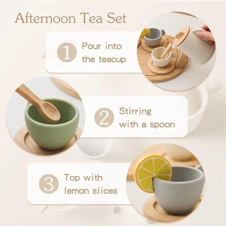 Children's Pretend Tea Set with Tray: Imaginative Role-Play