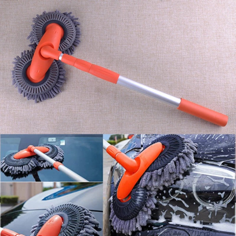 Car Wash Brush with Rotating Head: Reach Tough Spots Easily