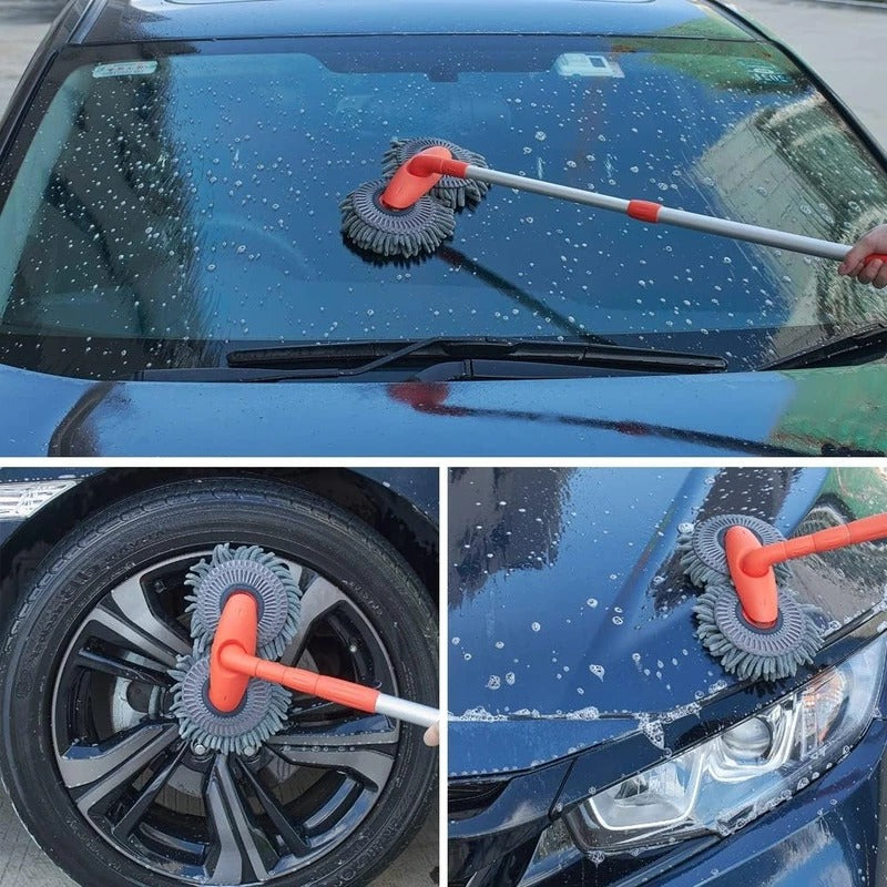 Car Wash Brush with Rotating Head: Reach Tough Spots Easily