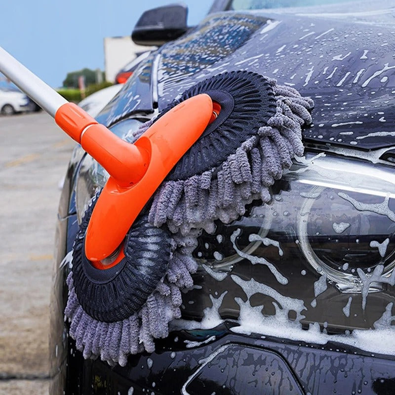Car Wash Brush with Rotating Head: Reach Tough Spots Easily