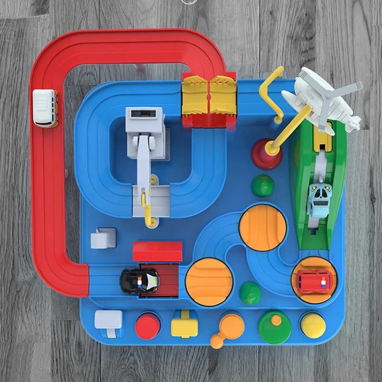 Children's Mechanical Vehicle Track Game: Structured Indoor Play
