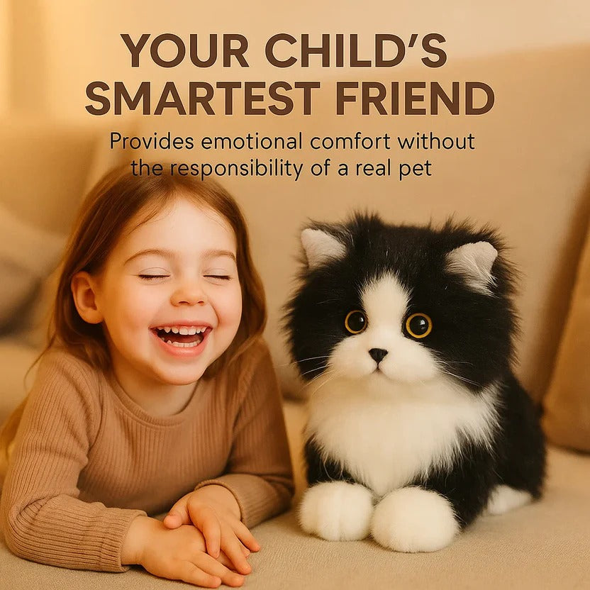 Lifelike Plush Cat: A Calm, Comforting Companion