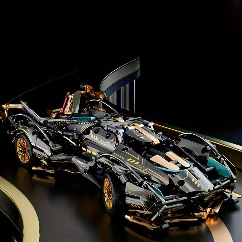 V12 Model Car Building Block Set: 1690-Piece Hands-On Build
