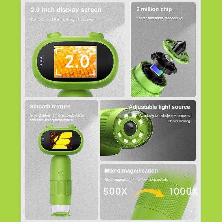 Kids Handheld Microscope: Explore Bugs, Leaves, and More