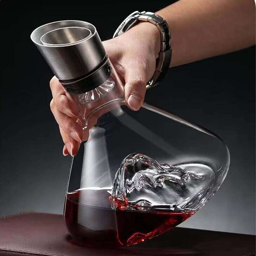 Crystal Glass Wine Decanter: Aerate for Smoother Flavor