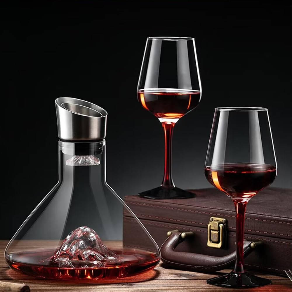 Crystal Glass Wine Decanter: Aerate for Smoother Flavor