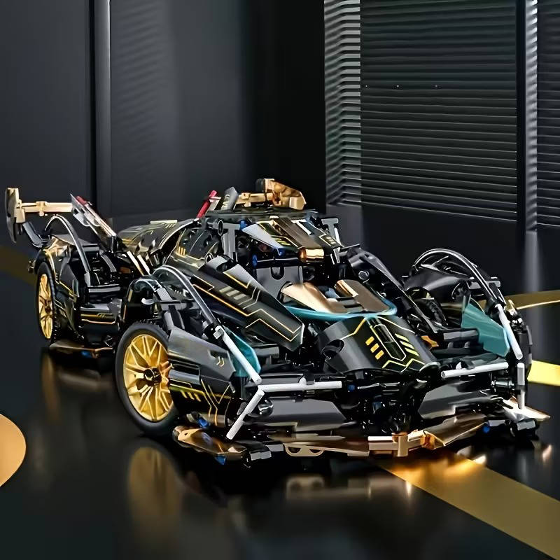 V12 Model Car Building Block Set: 1690-Piece Hands-On Build