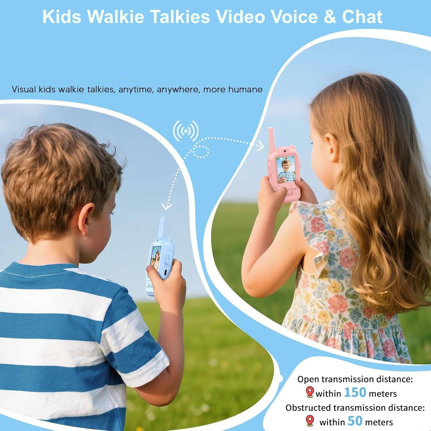 Kids Video Walkie Talkies: Voice and Chat, 2-Set