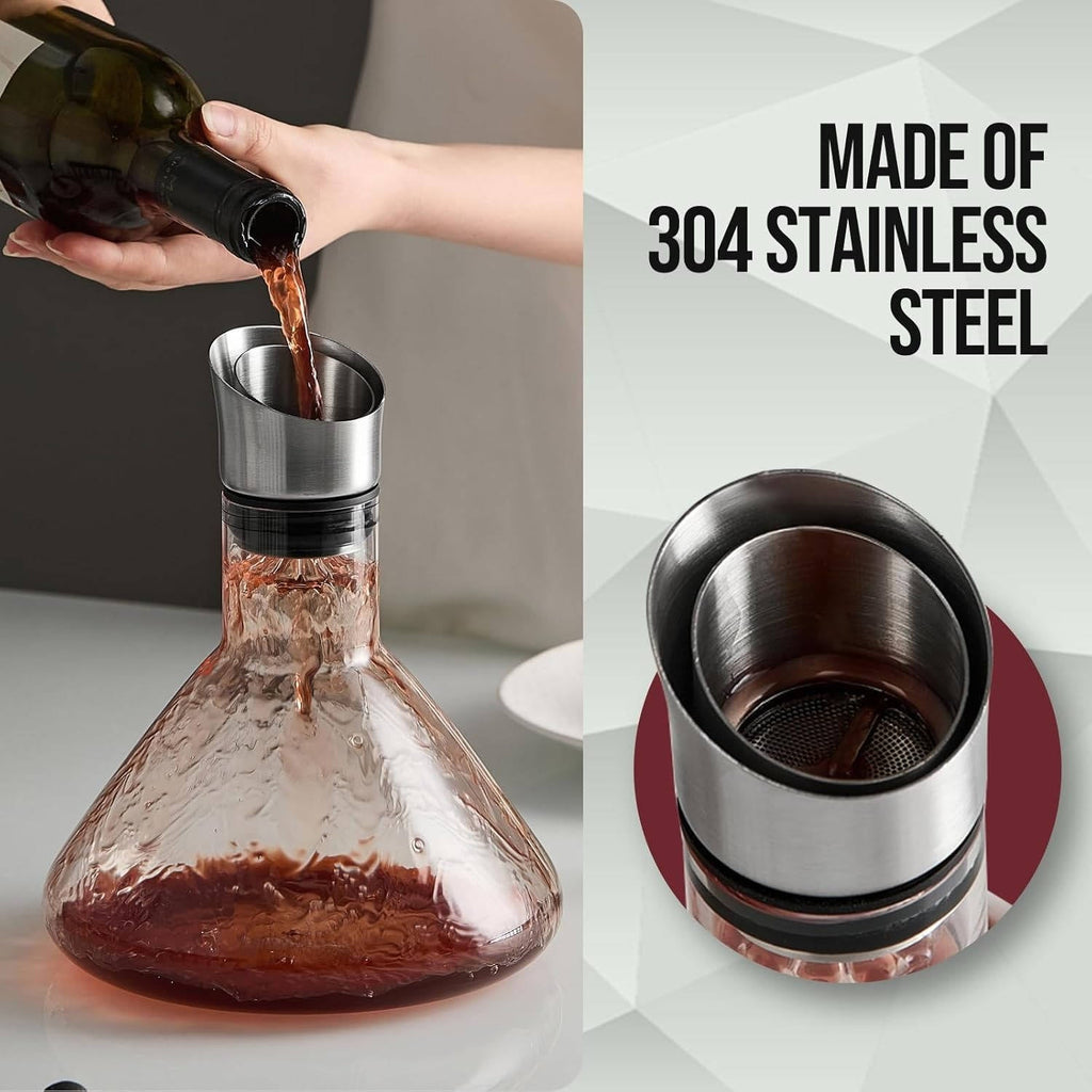 Crystal Glass Wine Decanter: Aerate for Smoother Flavor
