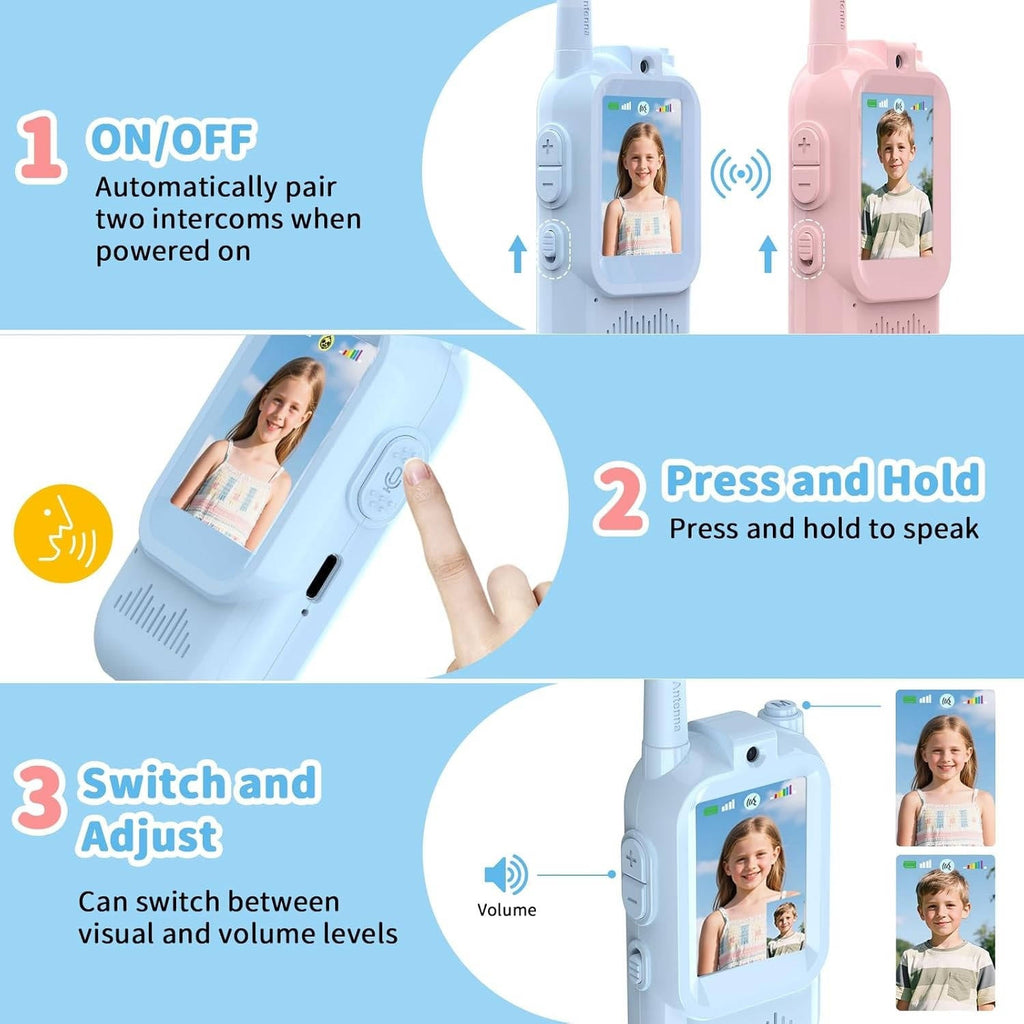 Kids Video Walkie Talkies: Voice and Chat, 2-Set