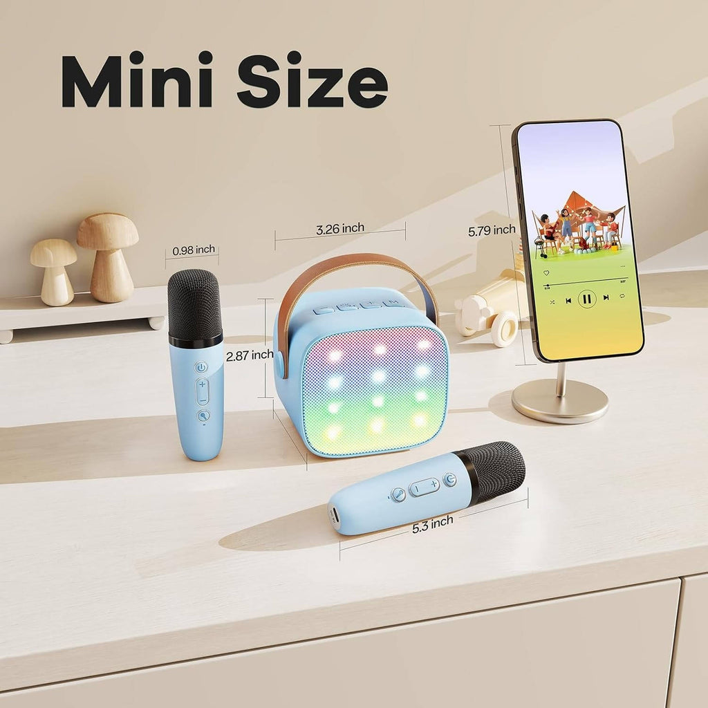 Mini Karaoke Machine: Screen-Free Fun with 2 Wireless Mics