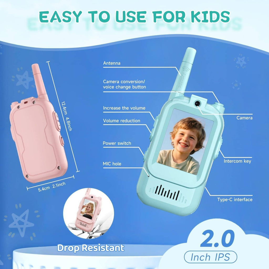 Kids Video Walkie Talkies: Voice and Chat, 2-Set