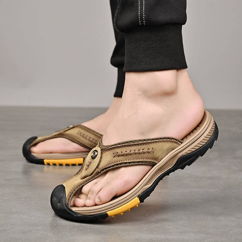 Water Resistant Toe Flip Flops for Men: Protected Beach Comfort