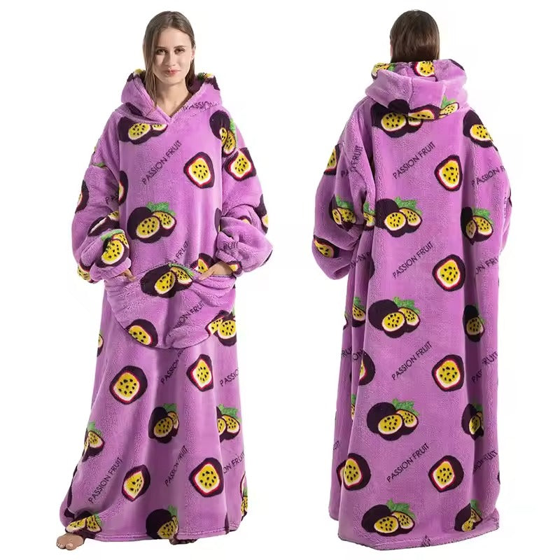 Long Wearable Blanket Hoodie: Full-Body Warmth That Won't Slip