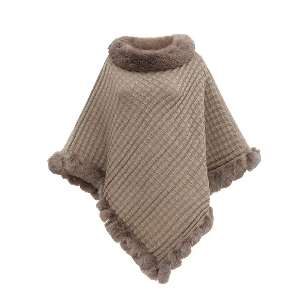 Faux Fur Shawl Cloak: Elegant Warmth for Women