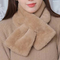 Faux Fur Cross Collar Scarf: Warm Style All Season