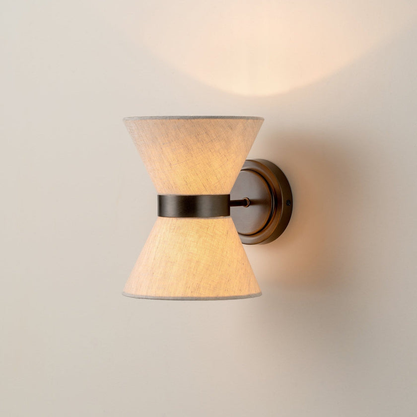 Bronze & Linen Wall Light