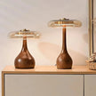 Andi Brass & Wood Glass Table Lamp