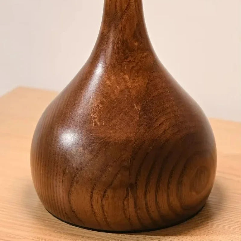 Andi Brass & Wood Glass Table Lamp