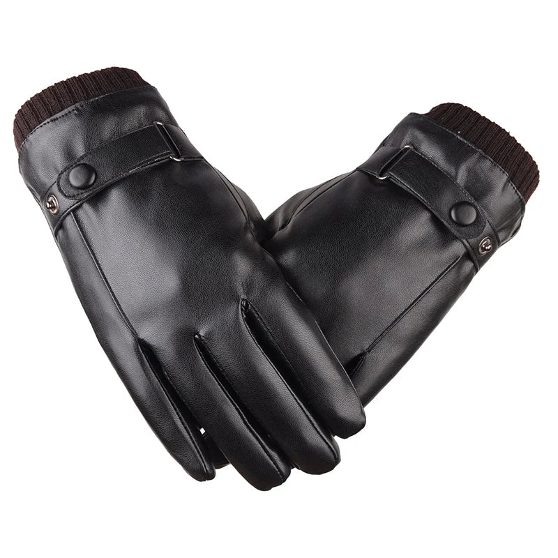 Men's Touch Screen Leather Gloves: Stay Warm, Stay Connected