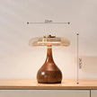 Andi Brass & Wood Glass Table Lamp